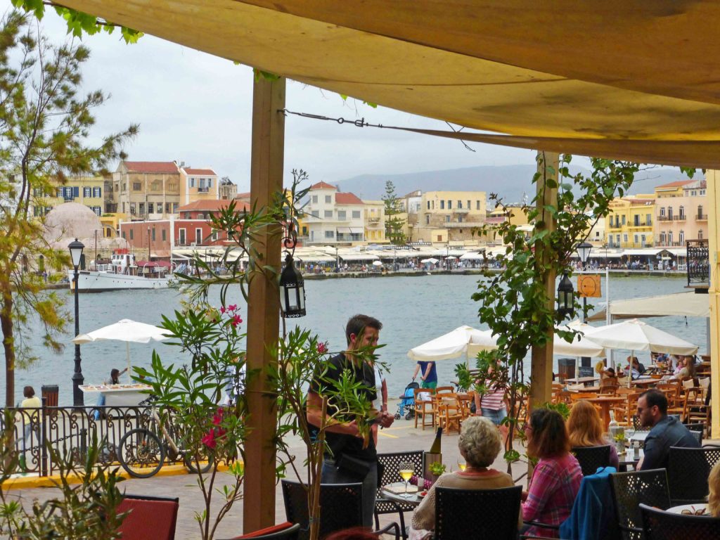 The harbour front from Al Canea, charming wine bar good for people watching