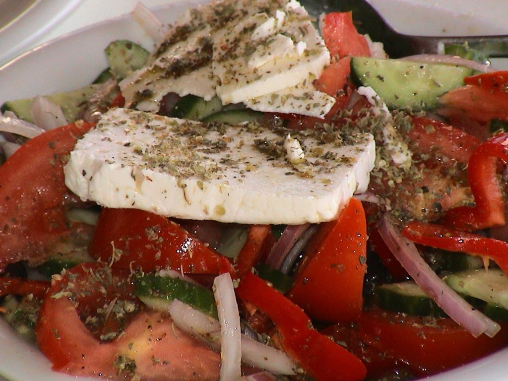 Greek salad with feta - a key part of the Cretan Diet